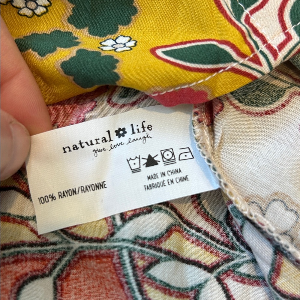 NWT Natural Life Twiggy Floral Dress Yellow Women’s Size Medium - Picture 11 of 11